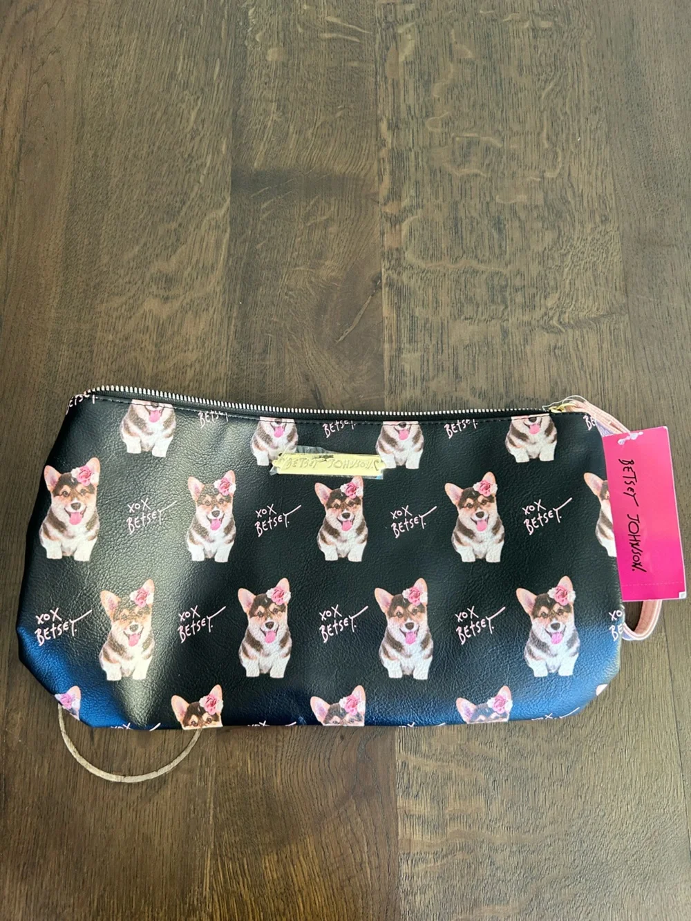 Betsey Johnson NWT corgi wristlet bag